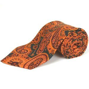 Ted Baker London Men's Silk Neck Tie Made in USA Orange Flowers Floral Print